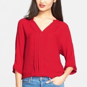 Joie Silk Matte Maru Semi Sheer 3/4 Sleeve Top, Small. Retail $208.